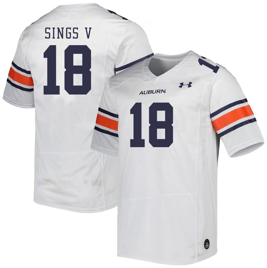 Men #18 Stephen Sings V Auburn Tigers College Football Jerseys Stitched Sale-White